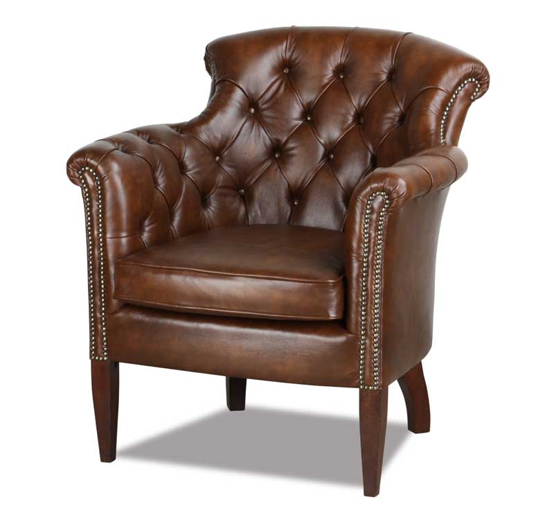 Hannah Clubsessel in Lederbezug Tan